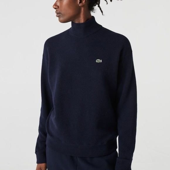 LACOSTE Women's Relaxed Fit Wool High-Neck Sweater - Picture 2 of 9